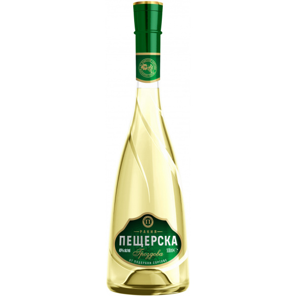 Flasche Peshterska Grozdova Rakia 0,5l, bulgarische Trauben Schnaps mit 40 % Alkohol, 500 ml