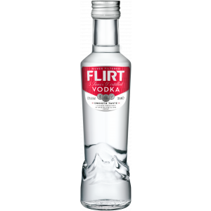 Flasche Flirt Vodka, bulgarischer Wodka Silber destilliert 37,5 % Alkohol, 200 ml