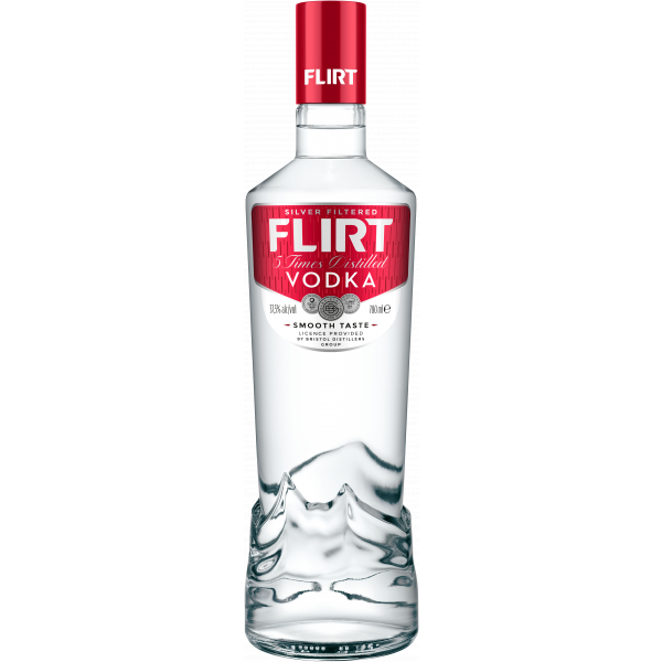 700-Red Flasche Flirt Vodka, bulgarischer Wodka fünffach Silber destilliert 37,5 % Alkohol, 700 ml