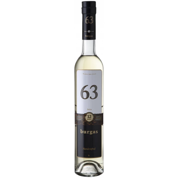 Flasche Burgas 63 12 Jahre Rakia, bulgarischer Trauben Schnaps 12 Jhare gereift mit 40 % Alkohol, 500 ml