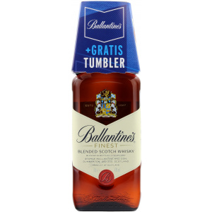 Ballantine's Finest Blended Scotch Whisky, 70 cl, 40 % Alkoholgehalt, inklusive Gratis-Tumbler in limitierter Verpackung.