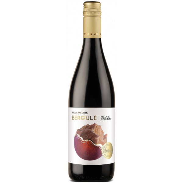 Flasche Bergule Melnik, bulgarischer Rotwein halbtrocken von Villa Melnik