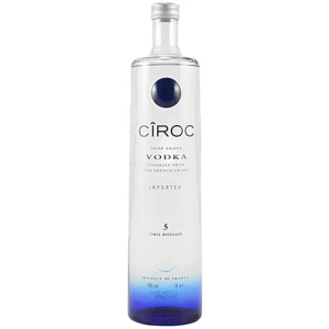 Flasche Cîroc Vodka, 700 ml , französischer Wodka aus Trauben, 40% Alkoholgehalt, in eleganter Glasflasche mit blauen Akzenten und modernem Design.