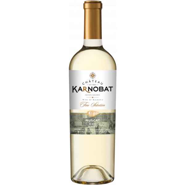 Flasche Chateau Karnobat Muscat, bulgarischer Weißwein trocken
