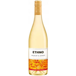 Flasche Ethno Muscat und Dimiat, bulgarischer Weißwein aus Vinprom Karnobat