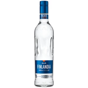 Flasche Finlandia Vodka, 700ml, klassischer finnischer Wodka mit 40% Alkoholgehalt, schlichtes und modernes Design aus transparentem Glas mit blauem Verschluss – hergestellt aus Gerste und Gletscherwasser.