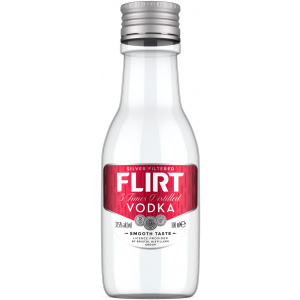Flasche Flirt Vodka, bulgarischer Wodka Silber destilliert 37,5 % Alkohol, 100 ml