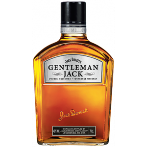 Gentleman Jack Tennessee Whiskey in einer eleganten 700-ml-Flasche, bekannt für seine doppelte Milde und ausgewogenen Geschmack.