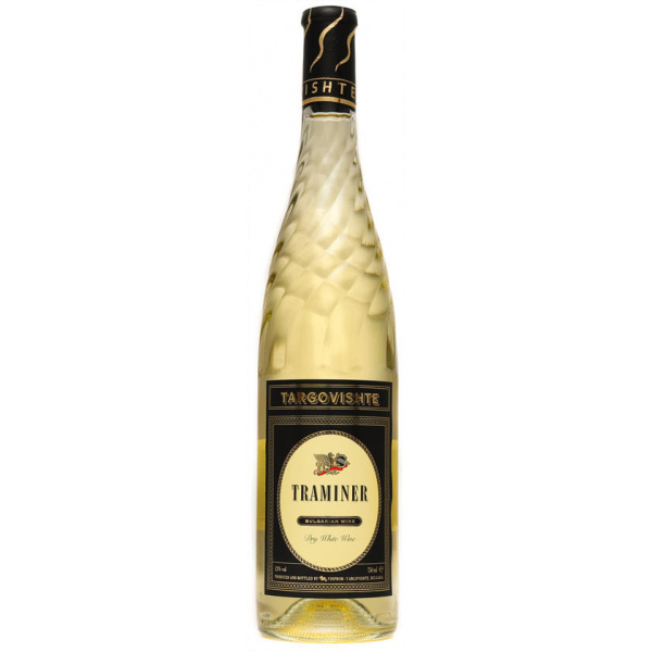Flasche Targovischte Traminer, bulgarischer Weißwein trocken
