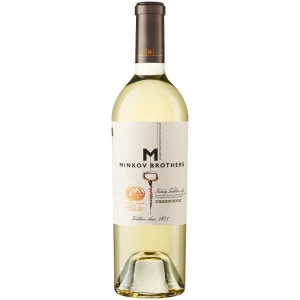 Flasche Minkov Brothers Chardonnay, bulgarischer Weißwein aus dem Thrakischen Tal