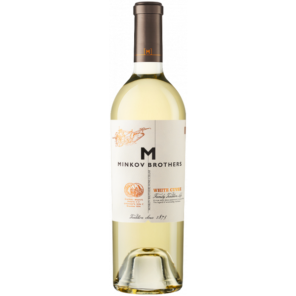Flasche Minkov Brothers White Cuvee, bulgarischer Cuvee Weißwein aus dem Thrakischen Tal
