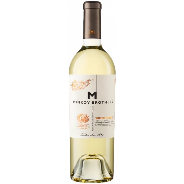 Flasche Minkov Brothers White Cuvee, bulgarischer Cuvee Weißwein aus dem Thrakischen Tal