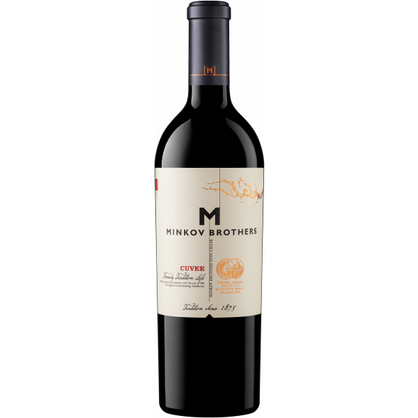 Flasche Minkov Brothers Red Cuvee bulgarischer Cuvee Rotwein aus dem Thrakischen Tal