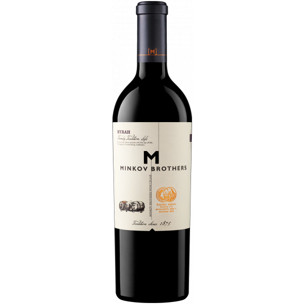 Flasche Minkov Brothers Syrah, bulgarischer Rotwein aus dem Thrakischen Tal