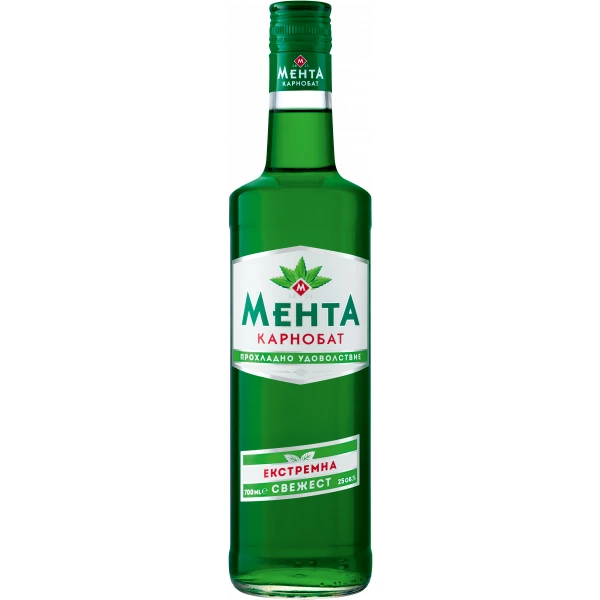 Flasche Menta Karnobat, bulgarischer Minzlikör Pfefferminzlikör 25 % Alkohol 700 ml