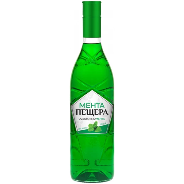 Flasche Menta Peshtera, bulgarischer Minzlikör Pfefferminzlikör 25 % 700 ml