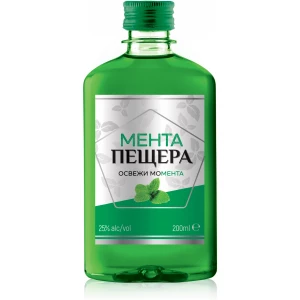 Flasche Menta Peshtera, bulgarischer Minzlikör Pfefferminzlikör 25 % 200 ml