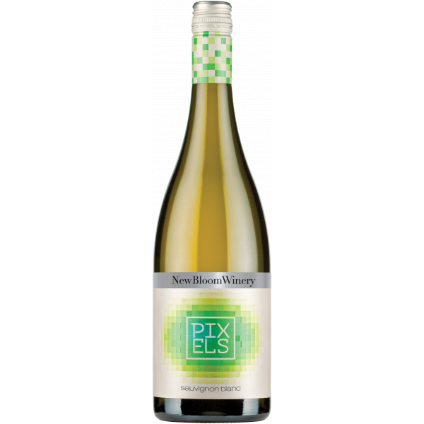 Flasche Pixels Sauvignon Blanc, bulgarischer Weißwein von New Bloom Winery