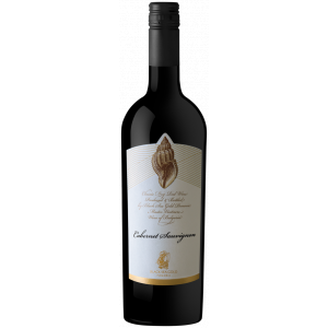 Seashell (Rakovina) Cabernet Sauvignon Rotwein aus Bulgarien – trockener Rotwein in einer 750-ml-Flasche mit Muschelgrafik, hergestellt von Black Sea Gold Pomorie.