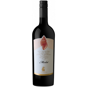 Seashell (Rakovina) Merlot Rotwein aus Bulgarien – klassischer trockener Rotwein in einer 750-ml-Flasche mit Muschelgrafik, von Black Sea Gold Pomorie.