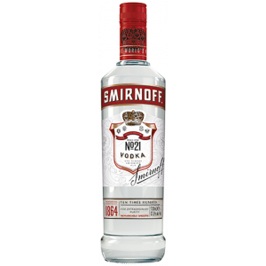 Flasche Smirnoff Red Label Vodka, 700 ml , ikonischer Premium-Wodka mit 37,5% Alkoholgehalt, zehnfach gefiltert für einen außergewöhnlich weichen Geschmack, in transparenter Glasflasche mit rotem Verschluss.