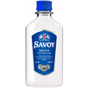 Flasche Vodka Savoy, bulgarischer Wodka 37,5 % Alkohol 200 ml