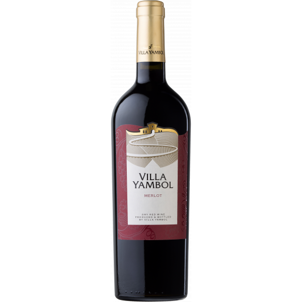 Flasche Villa Yambol Merlot, bulgarischer Rotwein trocken