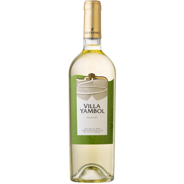 Flasche Villa Yambol Muscat, bulgarischer Weißwein trocken