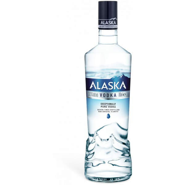 Flasche Alasaka Vodka, bulgarischer kristallklarer Wodka mit 37,5% Alkohol, 700 ml