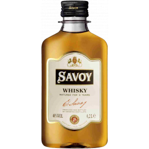Flasche Whisky Savoy, bulgarischer Whisky 40 % Alkohol 200 ml