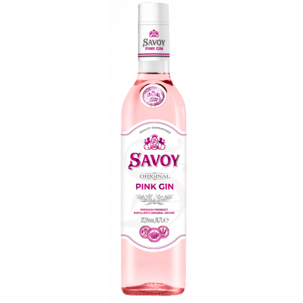 Flasche Savoy Pink Gin, Premium Destillat mit 37,5 % Alkohol, 700 ml