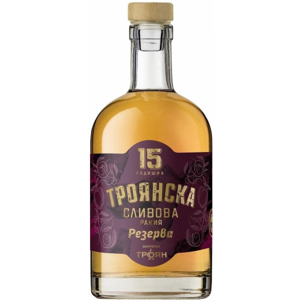 Flasche Troyanska 15 godishna Reserva Slivova Rakiya, bulgarischer Reserve Pflaumen Schnaps 15 Jahre gereift mit 40 % Alkohol, 700 ml