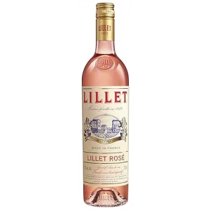 Flasche Lillet Rosé 750ml, ein feiner französischer Aperitif, dessen zarte rosafarbene Töne durch ein kunstvolles Etikett ergänzt werden, das französische Eleganz und Tradition verkörpert.