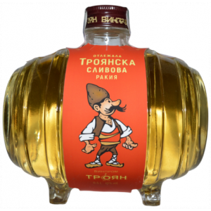 Troyan Aged Pflaumen Rakia von Vinprom Troyan, gereift in Glasfass-Formflasche, bulgarischer Pflaumenschnaps mit 40 % Alkohol, traditionell hergestellt