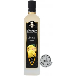 Flasche Quitten (Dyuleva) Rakia von Destileria Isperih, bulgarischer Quittenbrand mit 40 % Alkohol, ausgezeichnet mit einer Silbermedaille beim Spirits Selection 2018