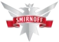 Smirnoff Logo mit ikonischem roten Banner, eine der weltweit führenden Vodka-Marken mit einer langen Tradition in Qualität und Geschmack.