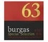 Burgas 63 Logo, eine bulgarische Premium-Rakia-Marke, die für ihre handverlesenen Traubensorten und exklusive Qualität steht.