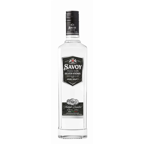 Flasche Vodka Savoy Silver, bulgarischer Silberfiltrierter Wodka 40 % Alkohol 700 ml