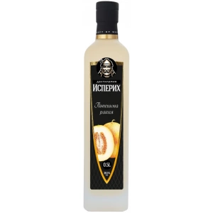 Flasche Isperih Melonen Rakia 0,5L – bulgarischer Obstbrand aus Melonen, exotischer Rakija mit 36,5% vol Alkohol, traditionelle Destillation
