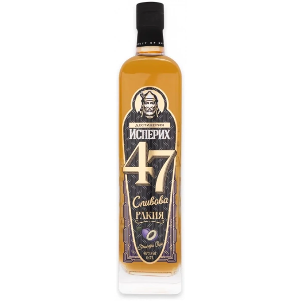 Flasche Isperih 47 Pflaumen Rakia – gereifter bulgarischer Pflaumenbrand, 3 Jahre in Strandzha-Eiche gereift, 0,7 L, 47 % vol.