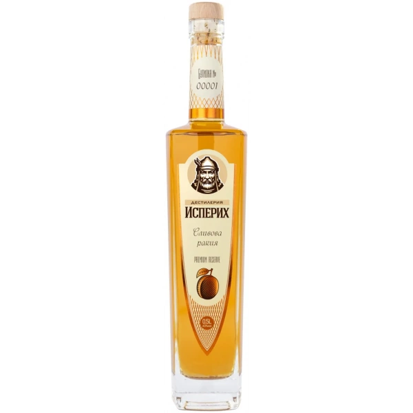 slivova-rakia-premium-reserve Flasche Isperih Premium Reserve Pflaumen Rakia – bulgarischer Pflaumenbrand, 3–5 Jahre in französischer Eiche gereift, 0,5 L, 43 % vol., limitierte Edition.